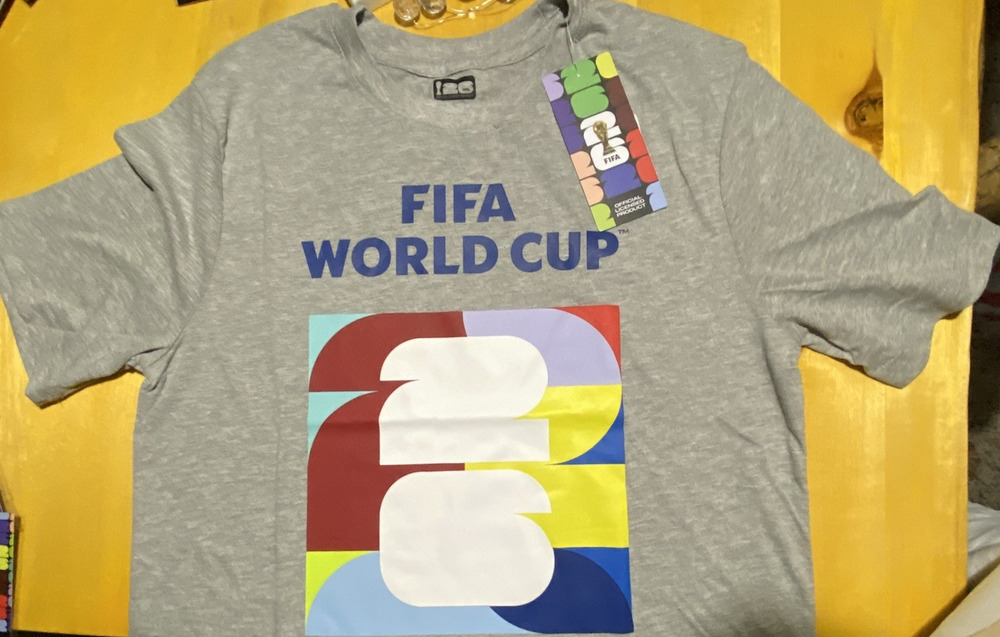 FIFA Officially Licensed FIFA World Cup Soccer T-Shirt Gray Small